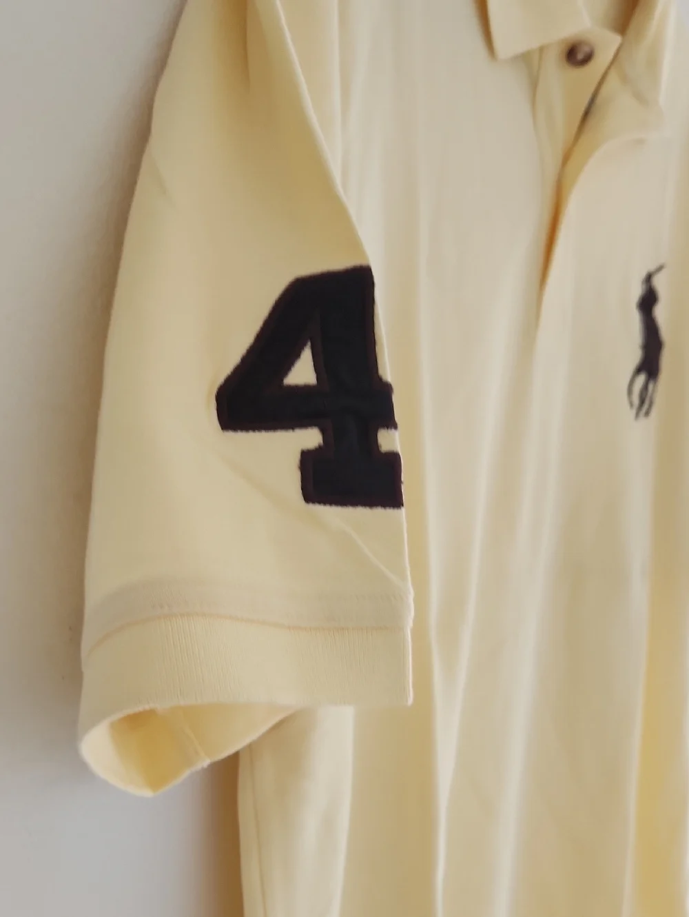 Ralph Lauren Men's Polo Shirt in Pale Yellow with Black Pony